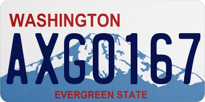 WA license plate AXG0167