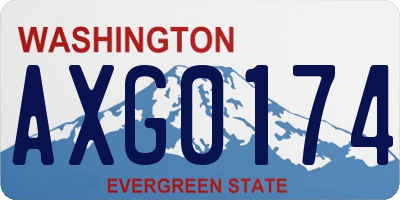 WA license plate AXG0174