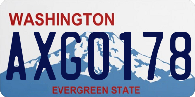 WA license plate AXG0178