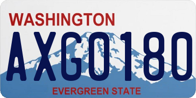 WA license plate AXG0180