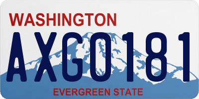 WA license plate AXG0181