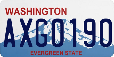 WA license plate AXG0190