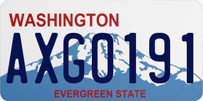 WA license plate AXG0191