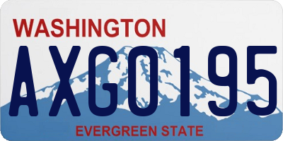 WA license plate AXG0195
