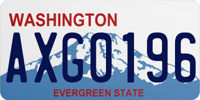 WA license plate AXG0196