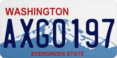 WA license plate AXG0197