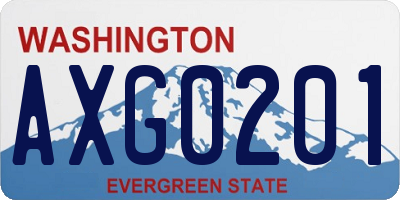 WA license plate AXG0201