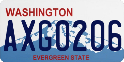 WA license plate AXG0206