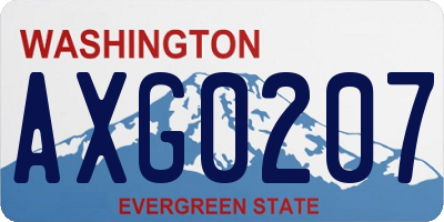 WA license plate AXG0207