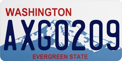 WA license plate AXG0209