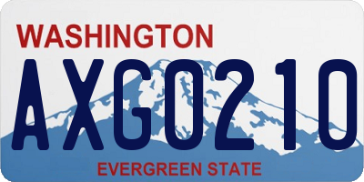 WA license plate AXG0210