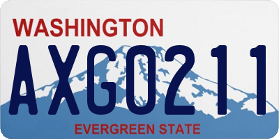 WA license plate AXG0211