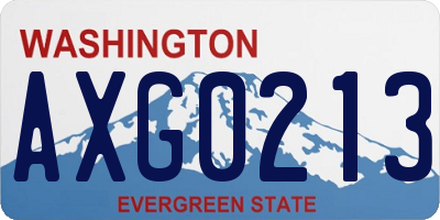 WA license plate AXG0213