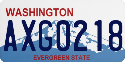 WA license plate AXG0218