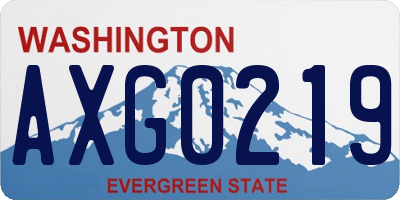 WA license plate AXG0219