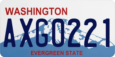 WA license plate AXG0221