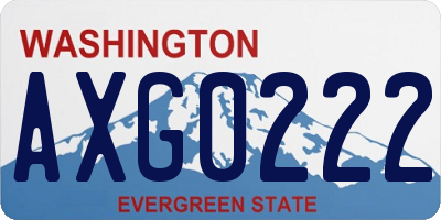 WA license plate AXG0222