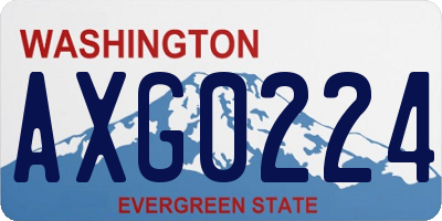 WA license plate AXG0224