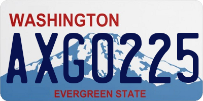 WA license plate AXG0225