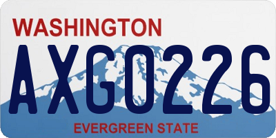 WA license plate AXG0226