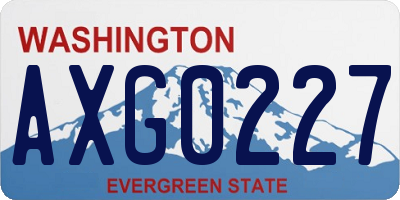 WA license plate AXG0227