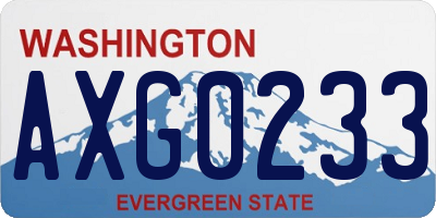 WA license plate AXG0233