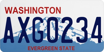WA license plate AXG0234