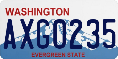 WA license plate AXG0235