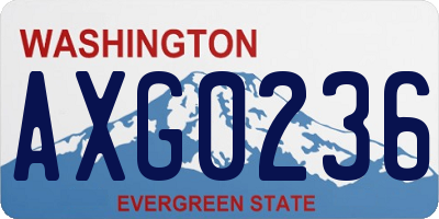 WA license plate AXG0236