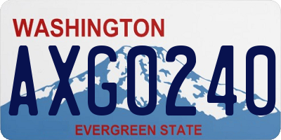 WA license plate AXG0240