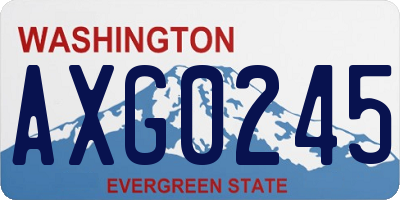 WA license plate AXG0245