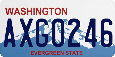 WA license plate AXG0246