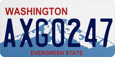 WA license plate AXG0247