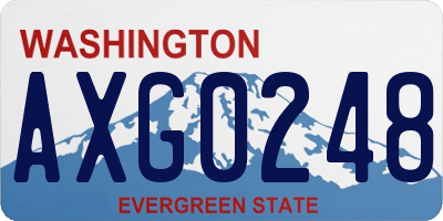 WA license plate AXG0248