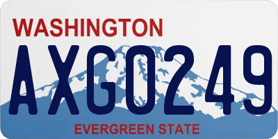 WA license plate AXG0249