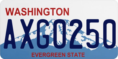 WA license plate AXG0250