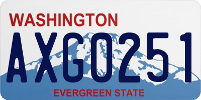 WA license plate AXG0251