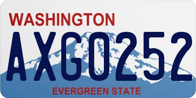 WA license plate AXG0252