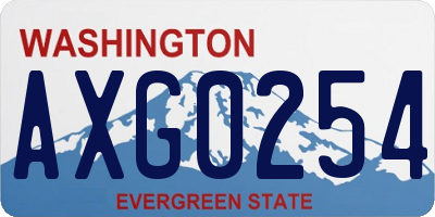 WA license plate AXG0254