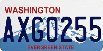 WA license plate AXG0255