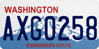 WA license plate AXG0258