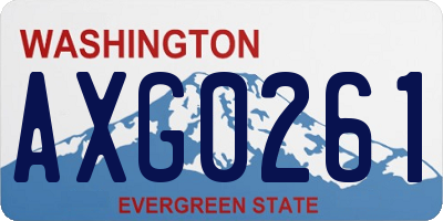 WA license plate AXG0261