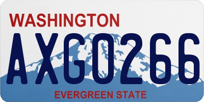 WA license plate AXG0266