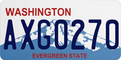 WA license plate AXG0270