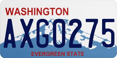 WA license plate AXG0275