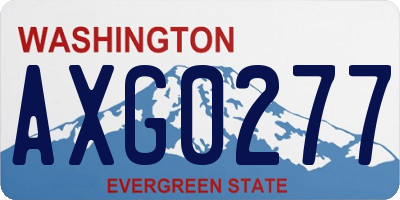 WA license plate AXG0277