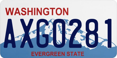 WA license plate AXG0281