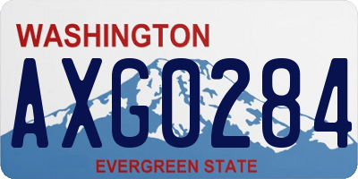 WA license plate AXG0284