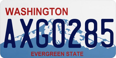 WA license plate AXG0285