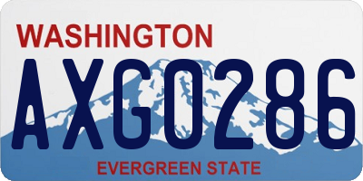 WA license plate AXG0286